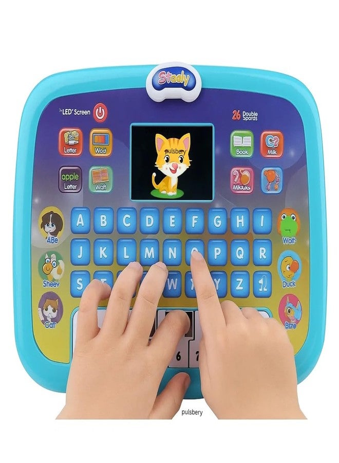 PULSBERY PULSEBERY Educational Learning Laptop Toy for Kids with LED Display & Sound Learn Alphabets, Numbers, Spelling, Animal Voice, Poem, Word, Q&A, Story, Habit (Multicolour, 3 Year+) - Image 5